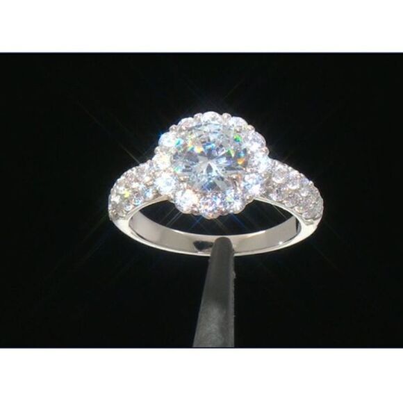 NEW~4.25 Ct. Sim Diamond Cluster Halo Design Bridal/Engagement Ring Sz 8 - Picture 1 of 5